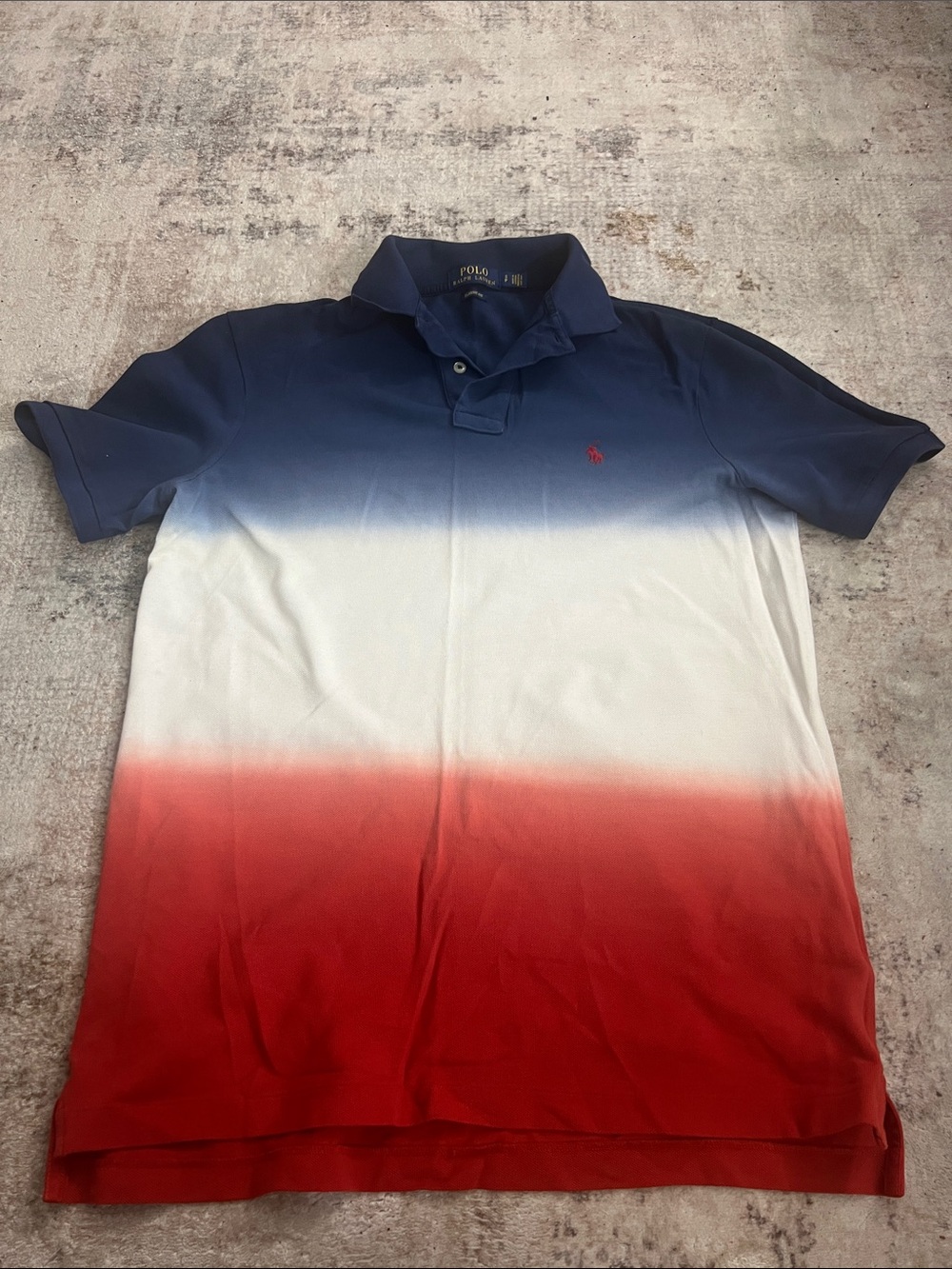 Polo by Ralph Lauren Navy White Red Ombre Polo Shirt